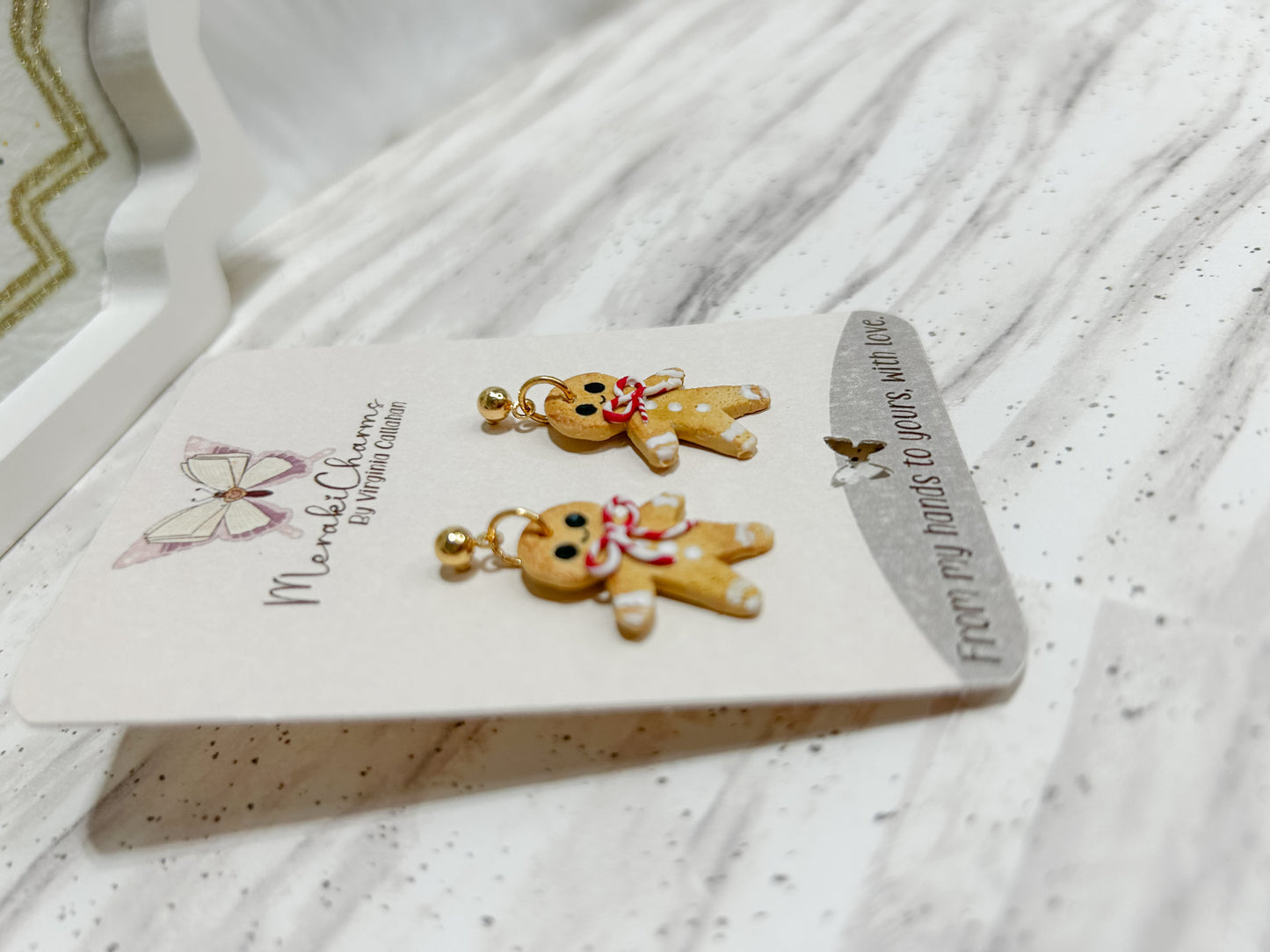 Gingerbread man Dangle Earrings