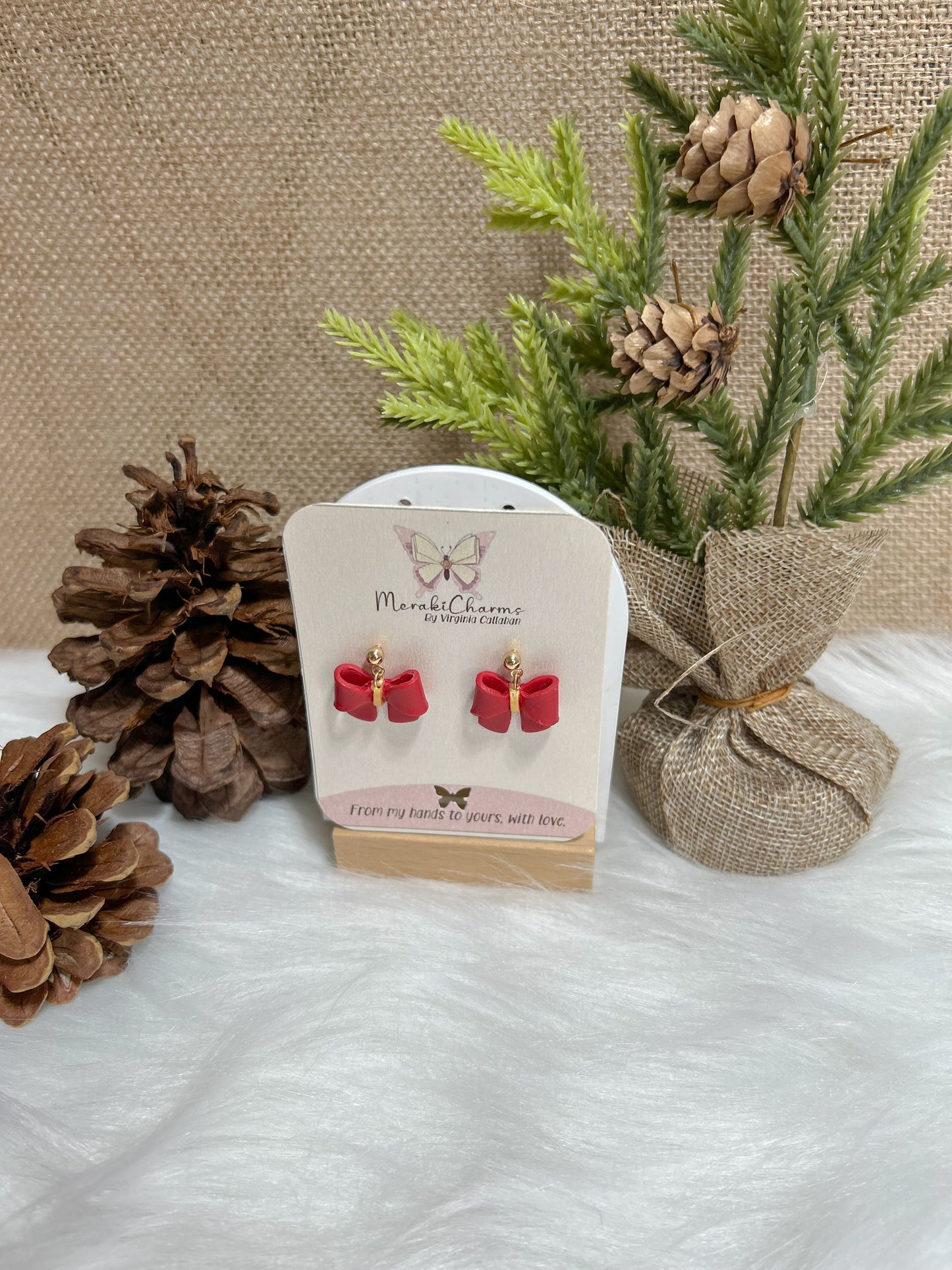 Christmas Bows dangle earrings