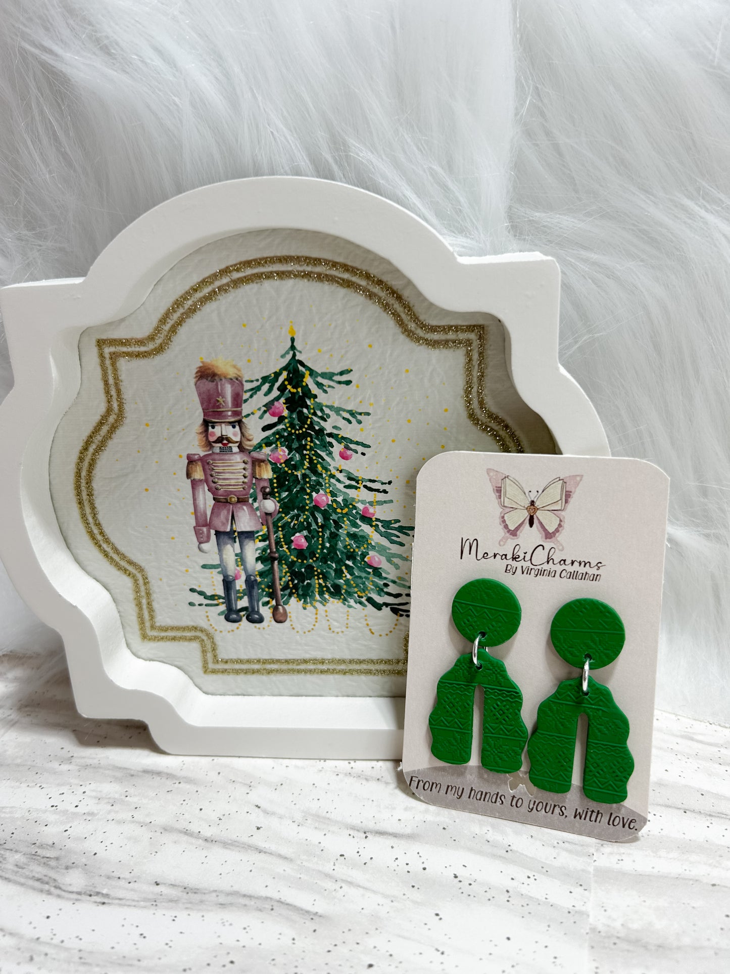 Green Arch Dangle Earrings