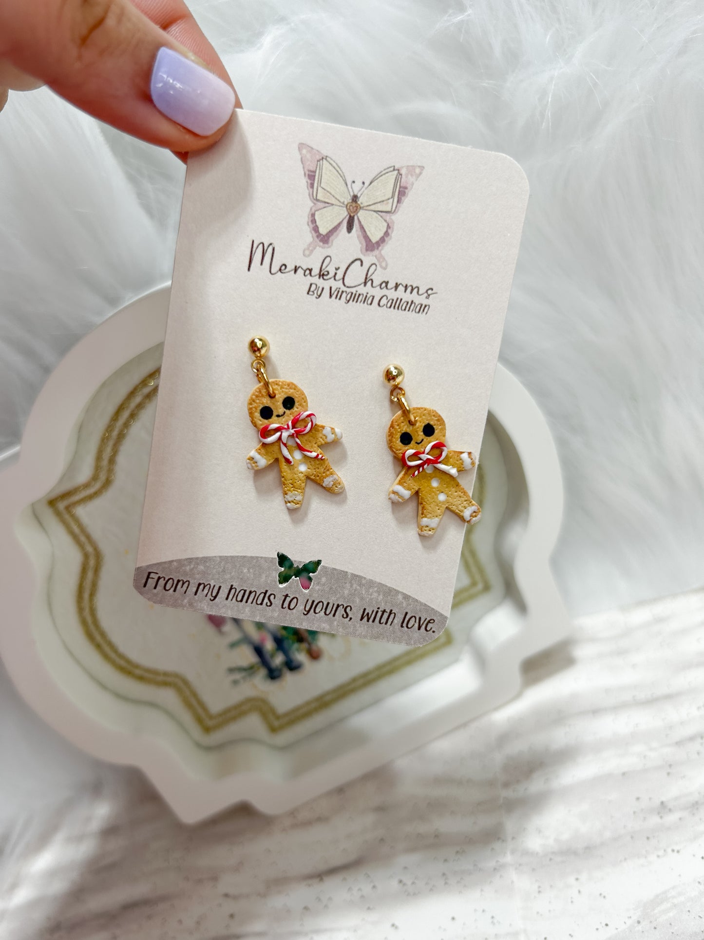 Gingerbread man Dangle Earrings