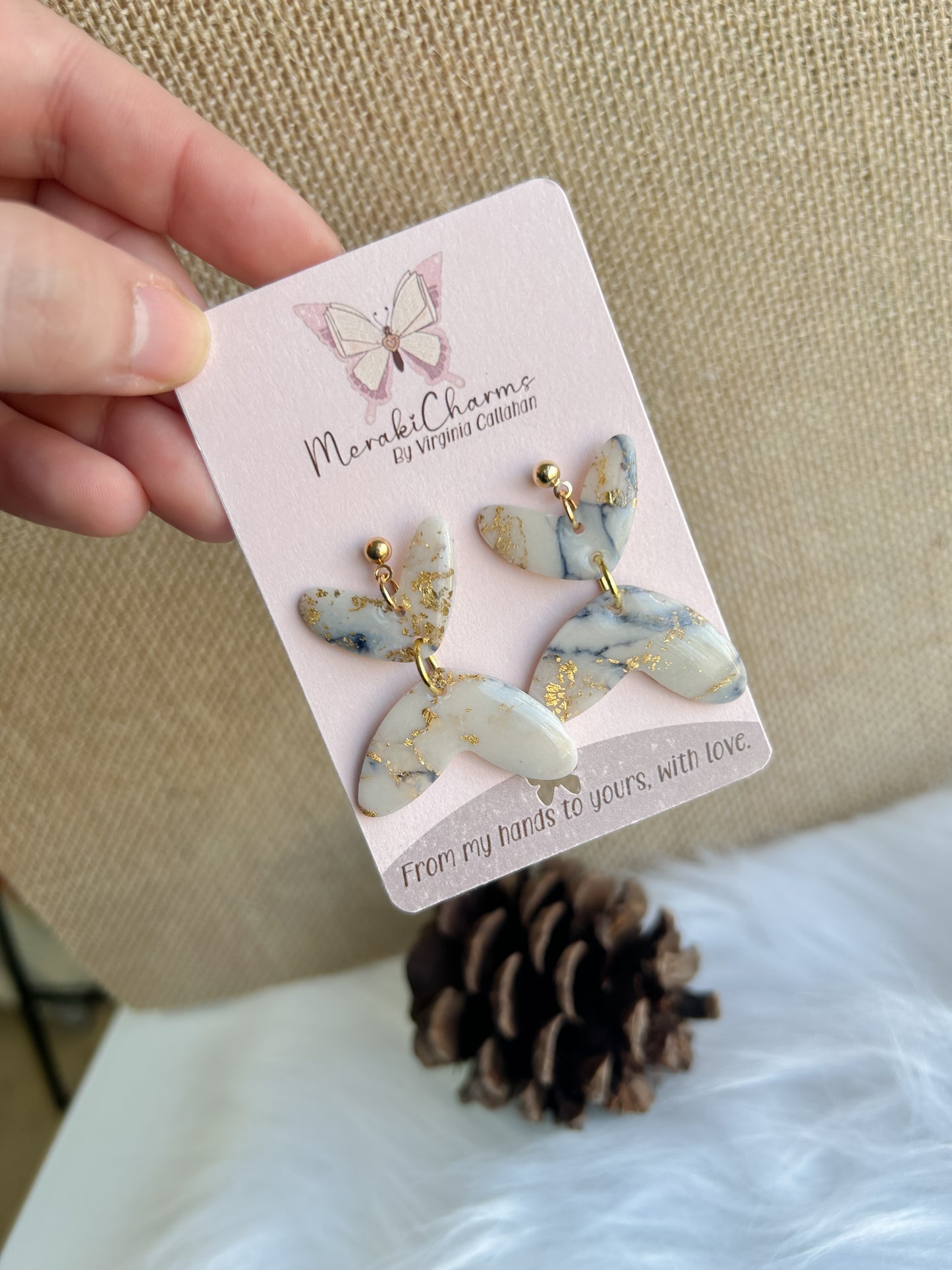 Marble Opal Dangle Earrings