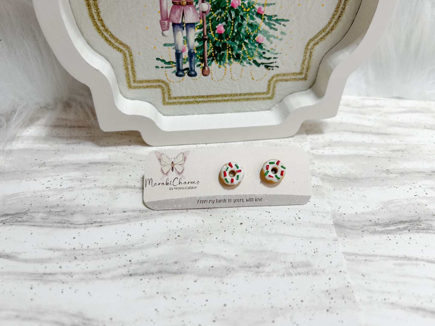 Christmas Donuts stud earrings