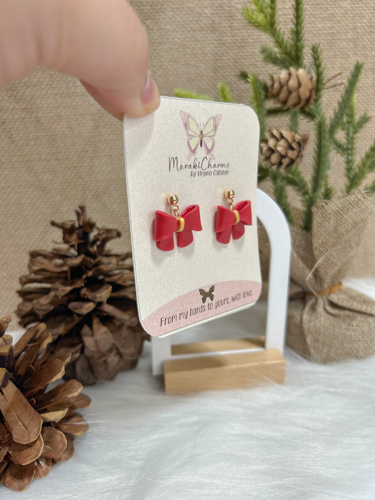 Christmas Bows dangle earrings