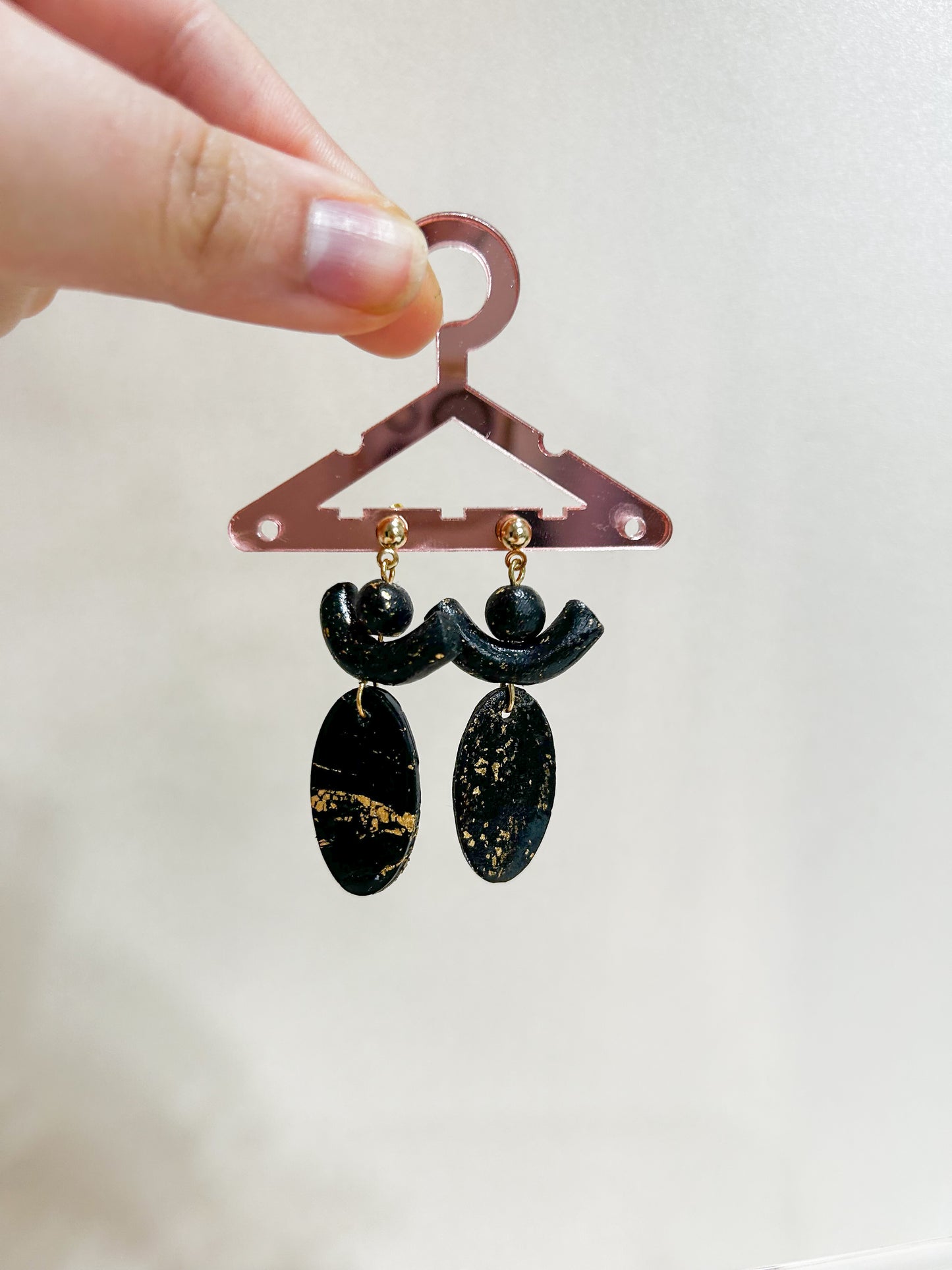Black and gold Dangle earrings