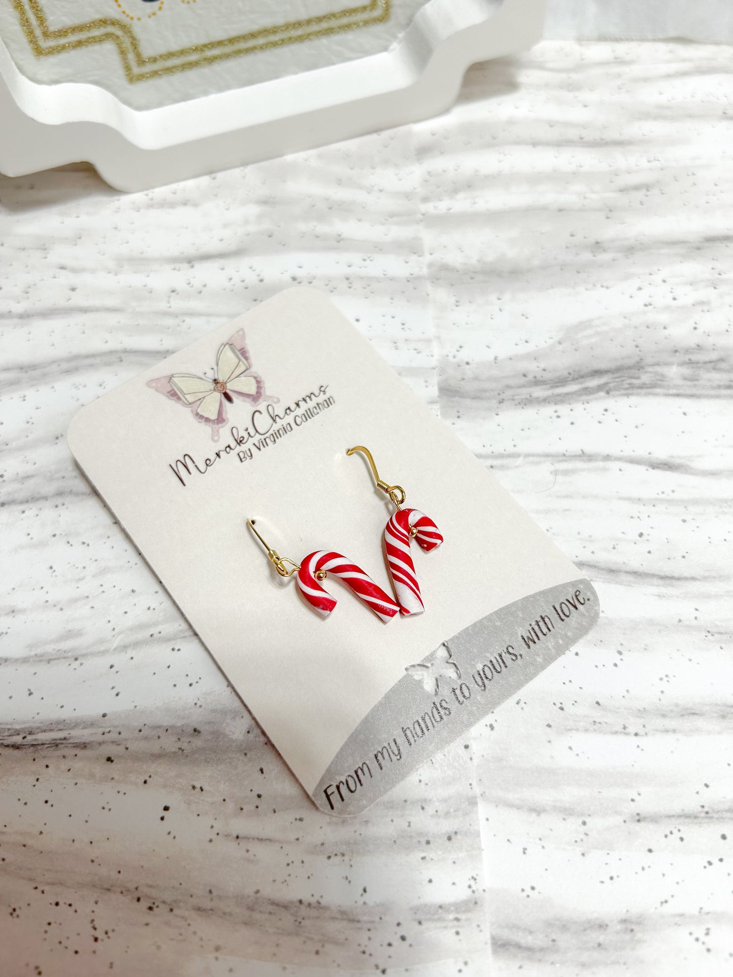 Candy Cane Dangle Earrings