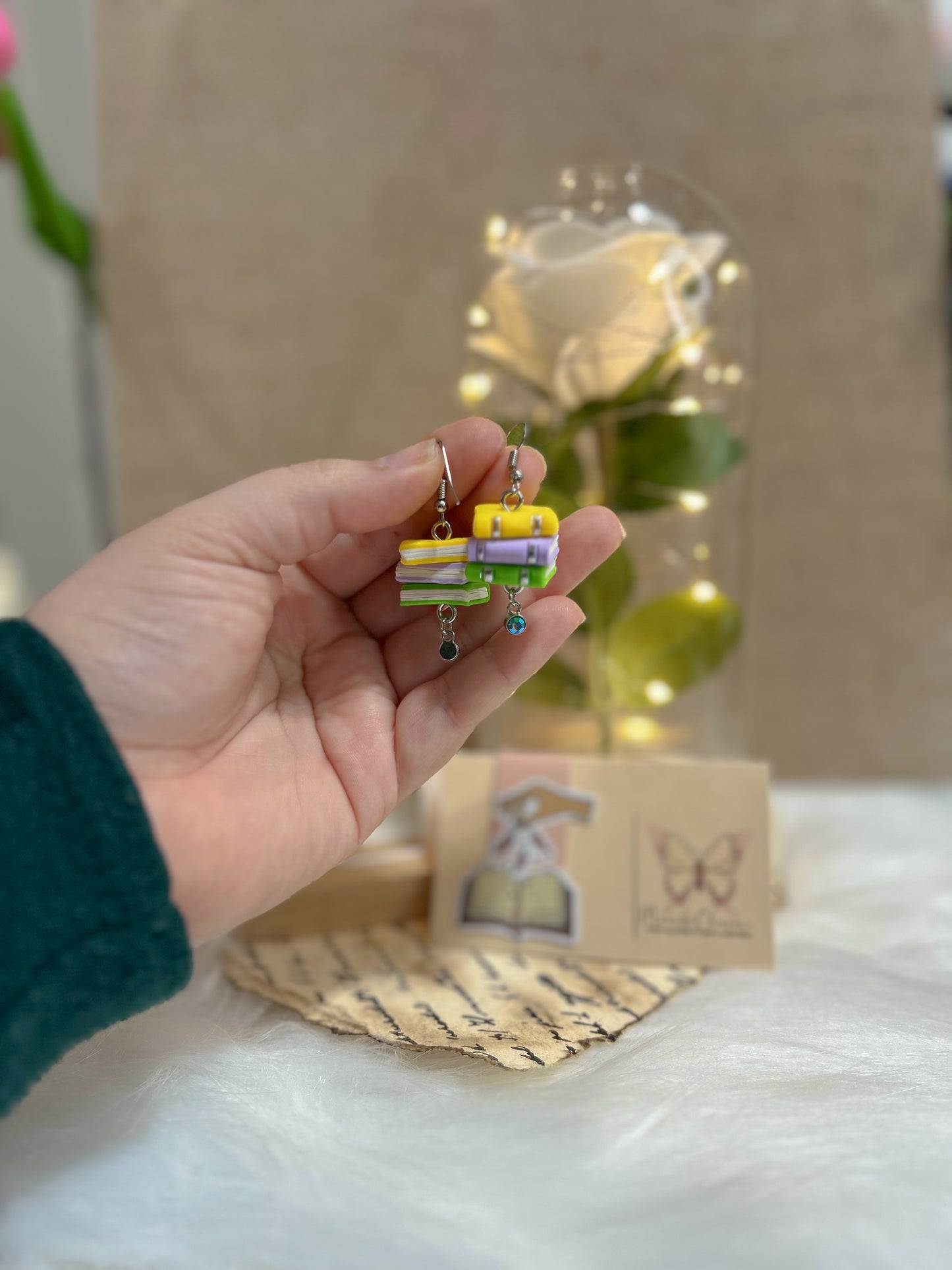 Book Vibrant Dangle Earrings