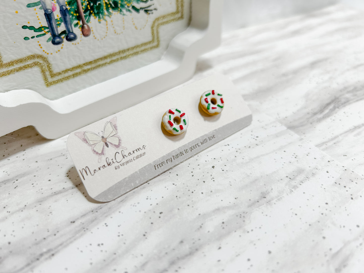 Christmas Donuts stud earrings