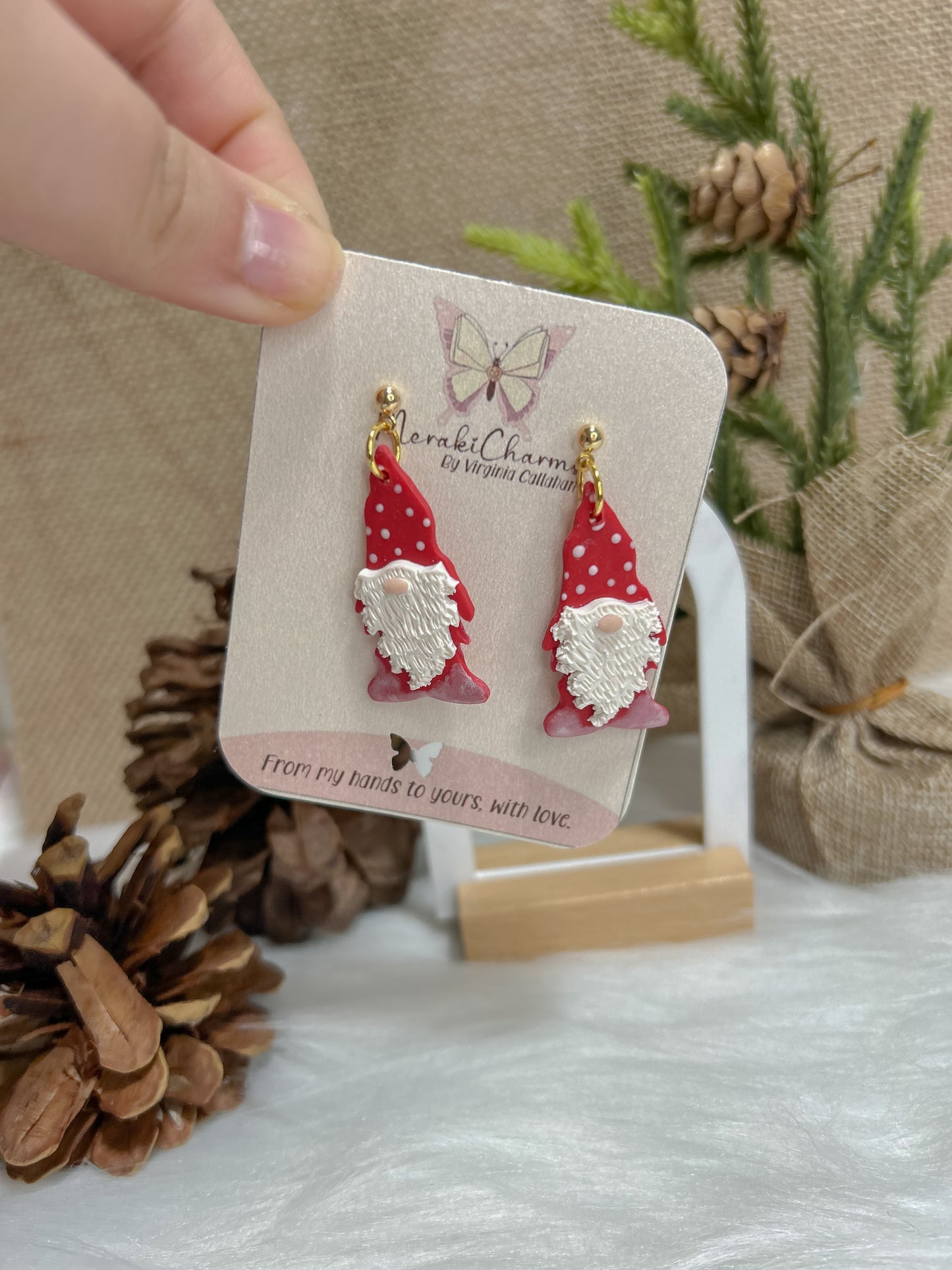 Red Gnomes Dangle Earrings
