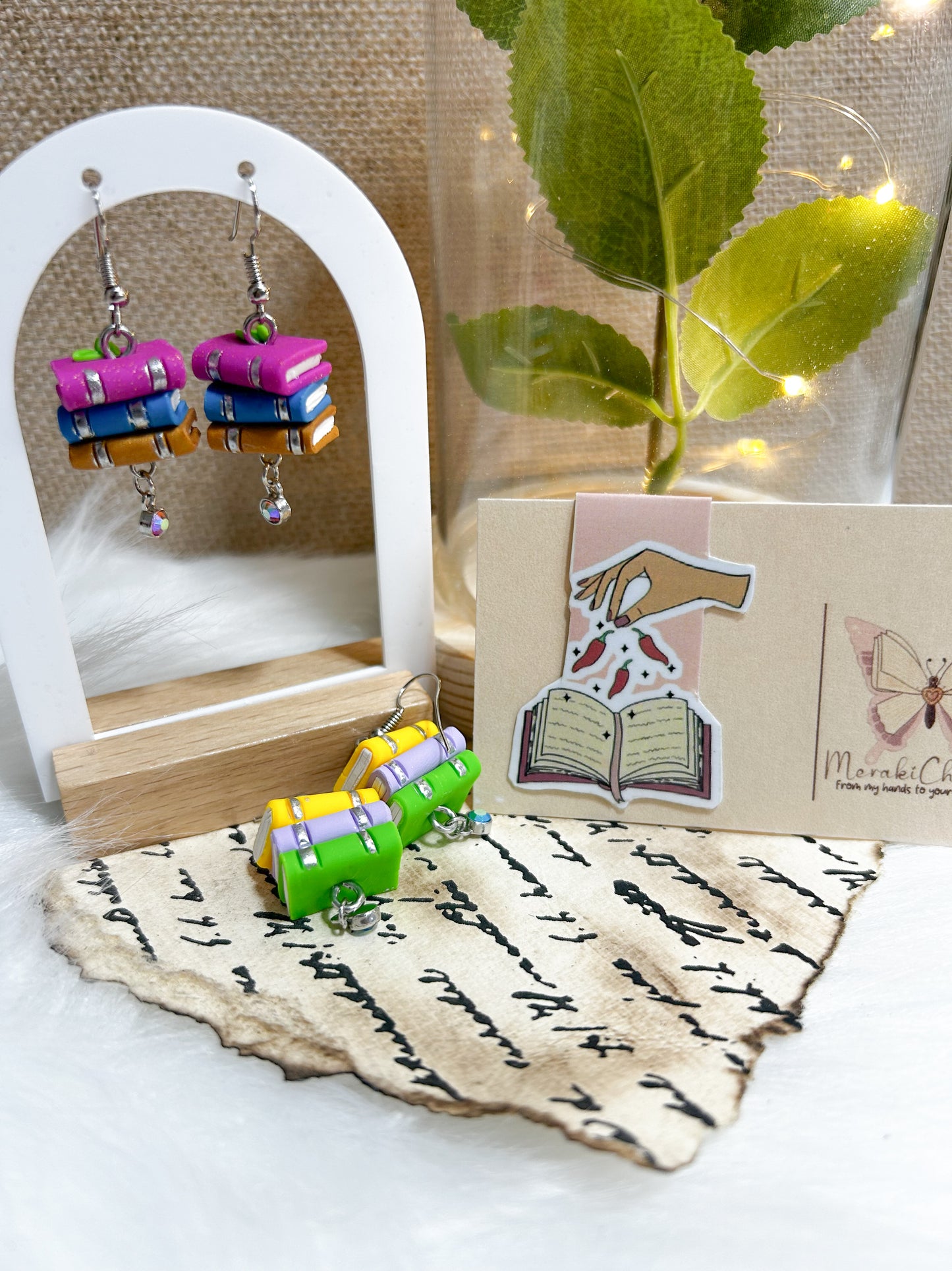 Book Vibrant Dangle Earrings