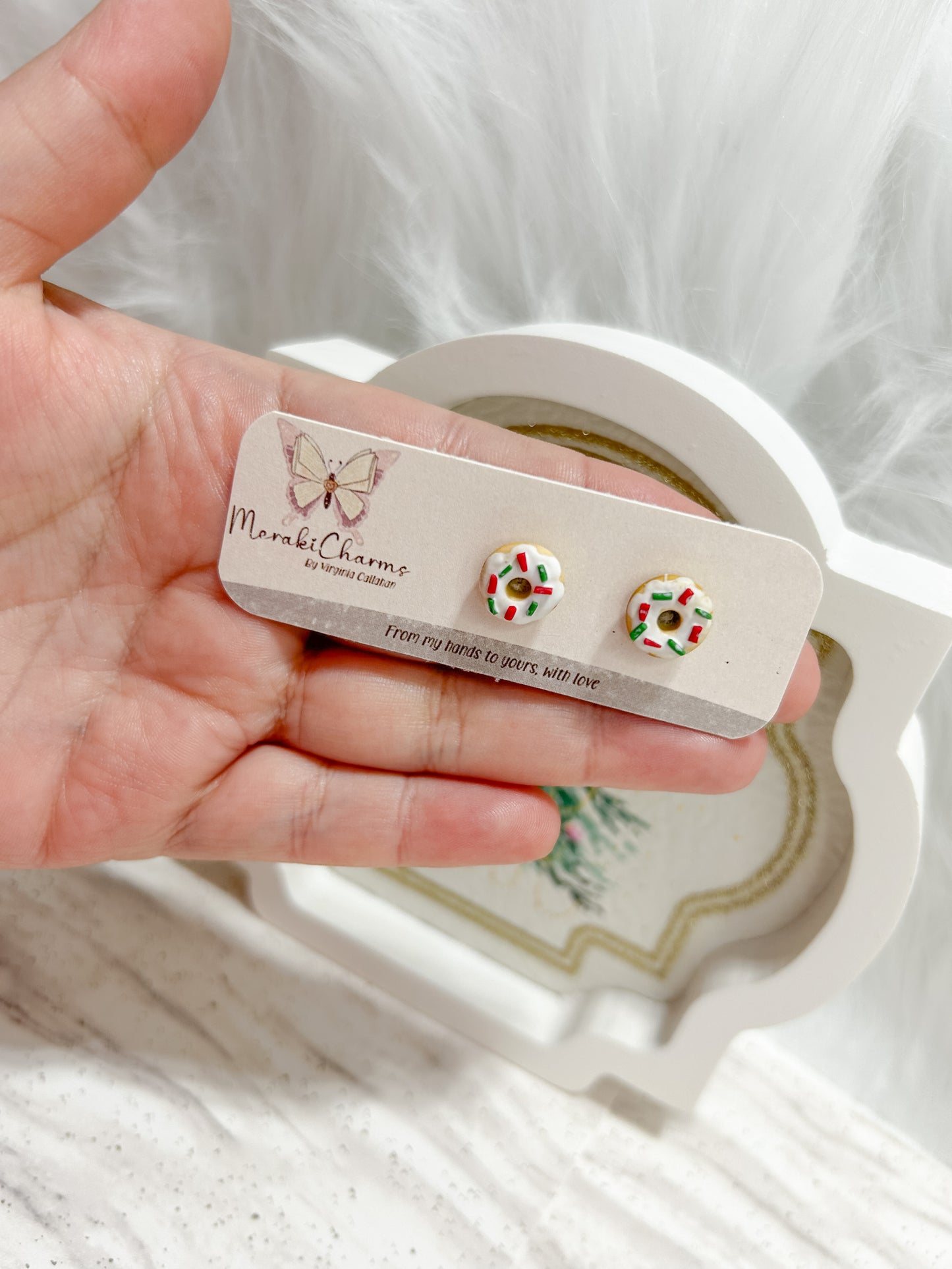 Christmas Donuts stud earrings