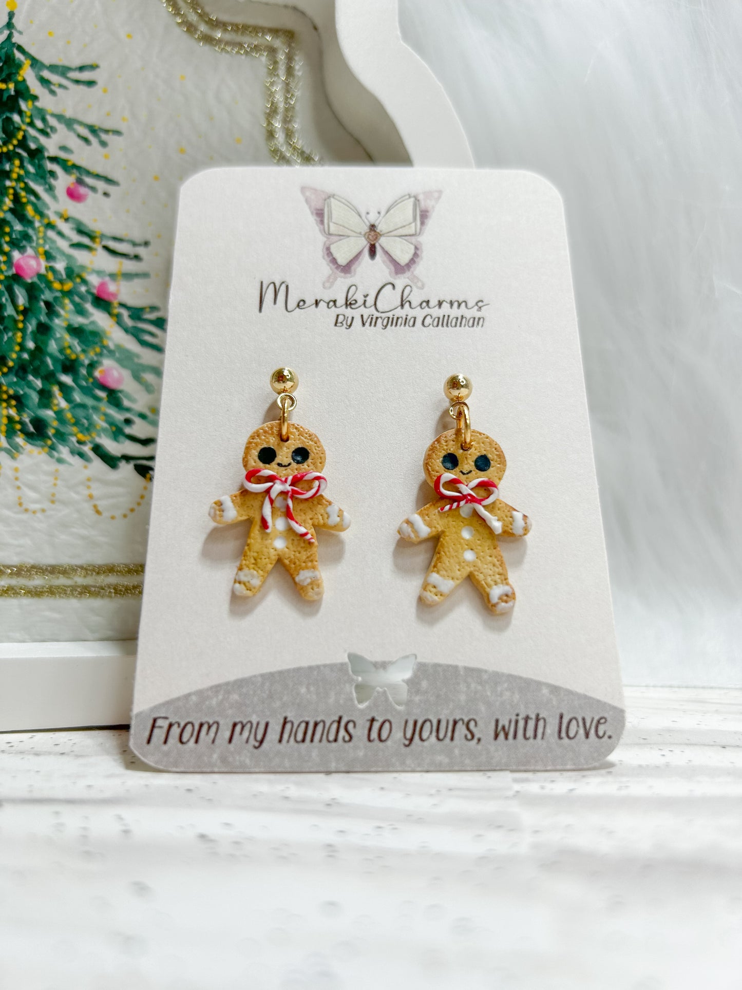 Gingerbread man Dangle Earrings