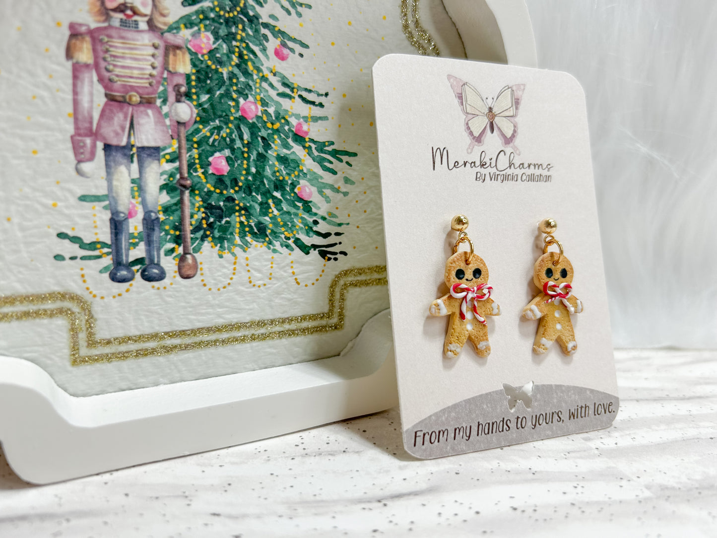 Gingerbread man Dangle Earrings