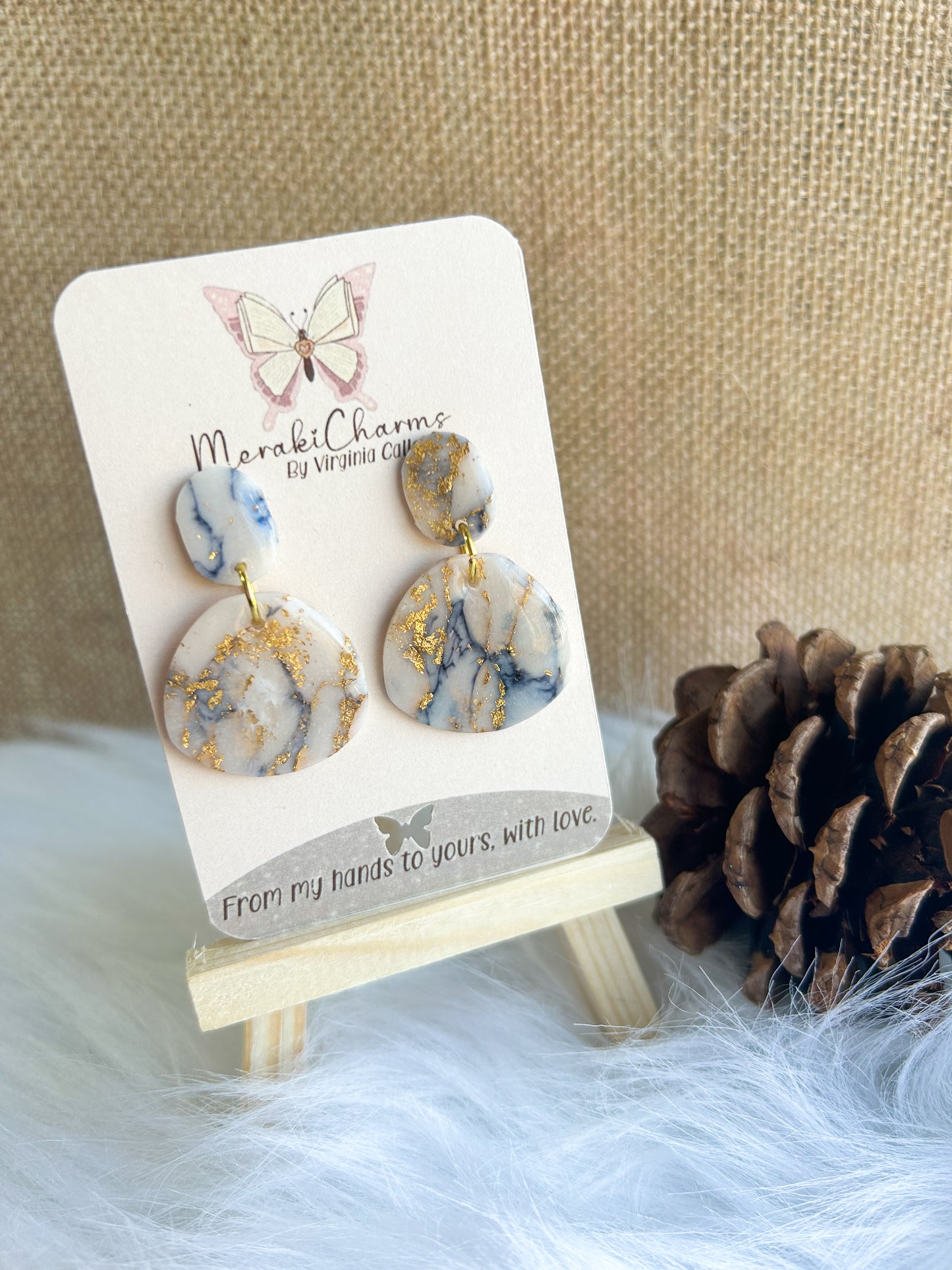 Organic Marble RG Dangle Earrings