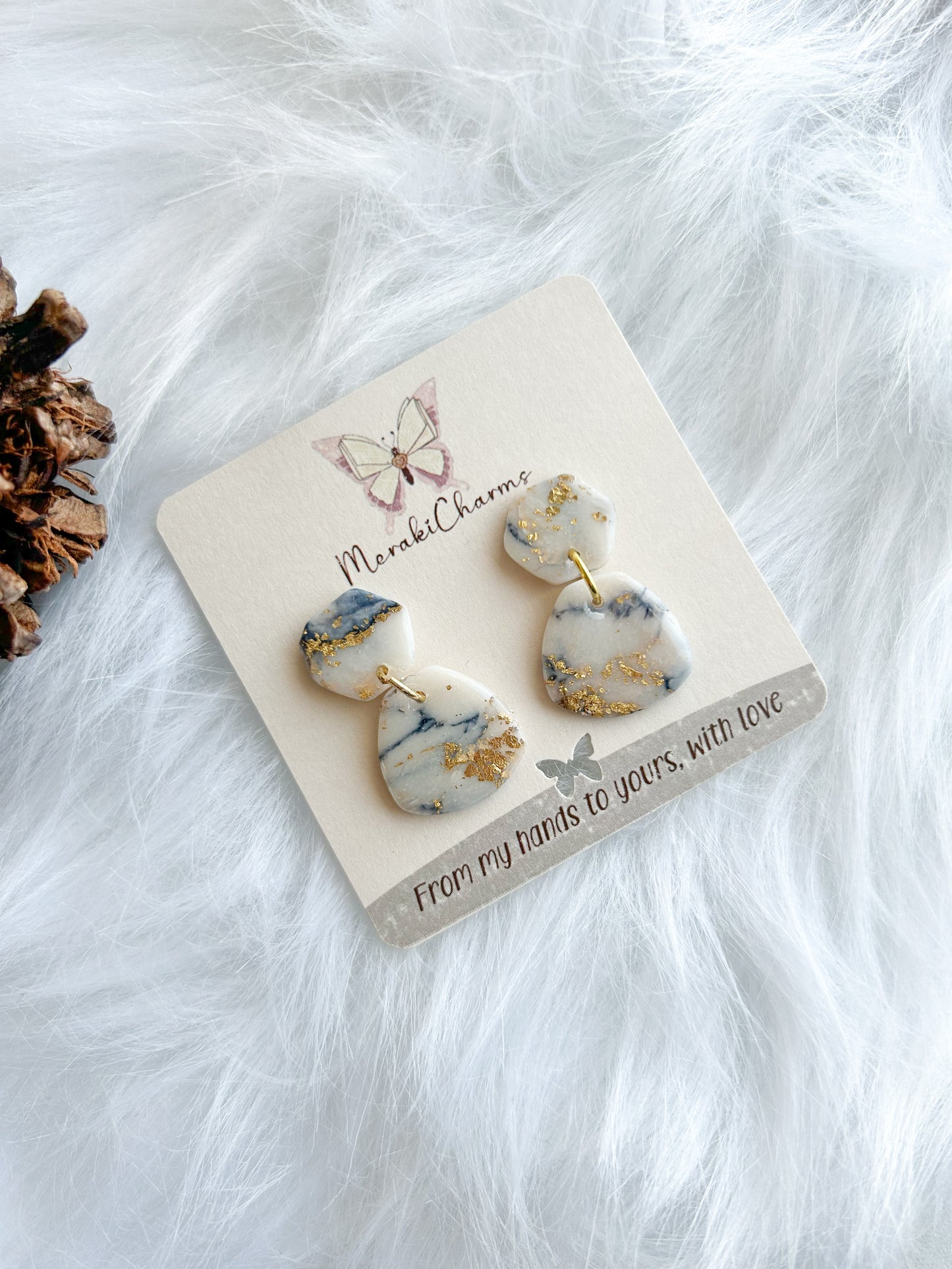 Marble Organic Dangle Earrings