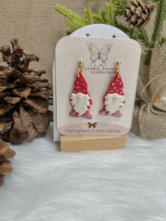 Red Gnomes Dangle Earrings