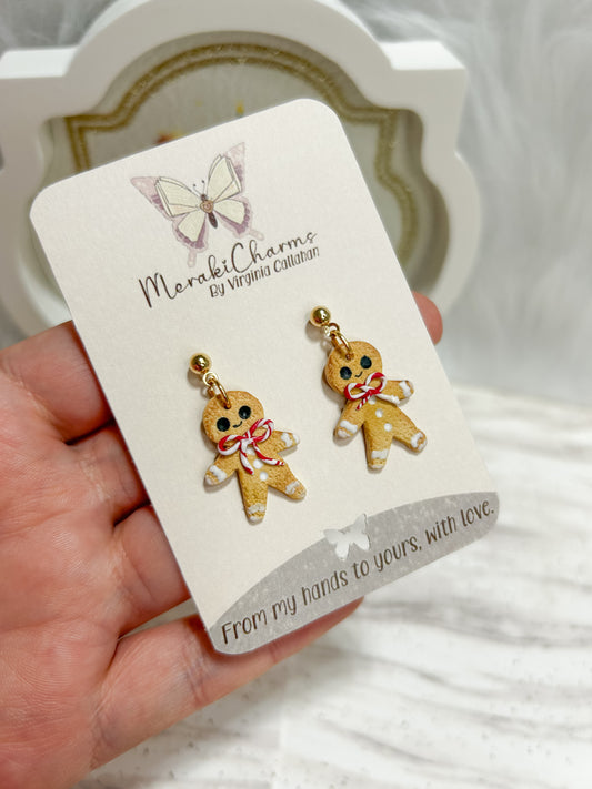 Gingerbread man Dangle Earrings
