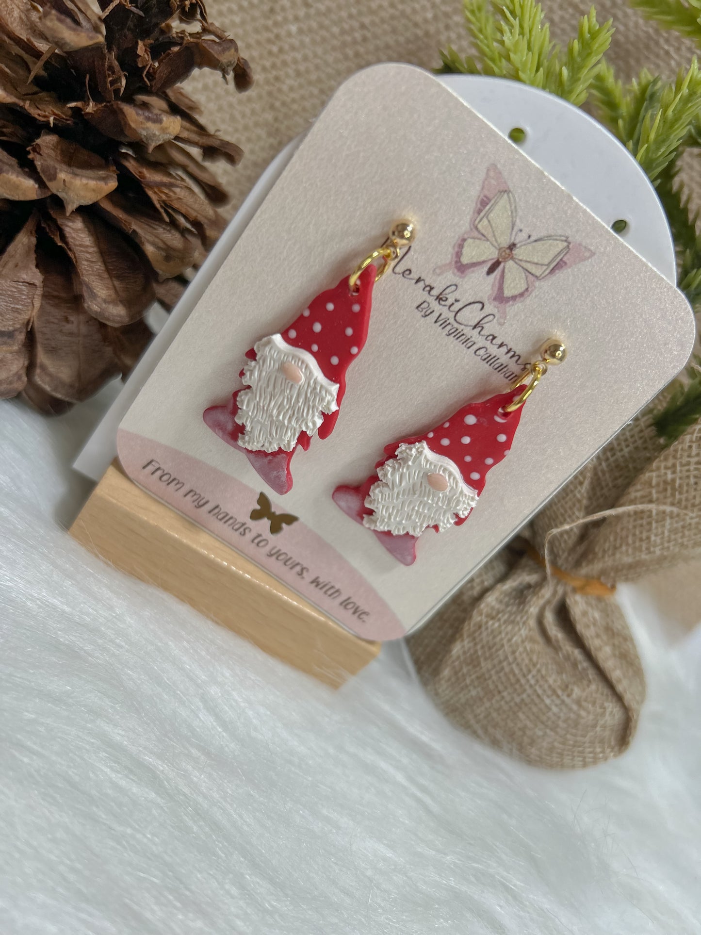 Red Gnomes Dangle Earrings