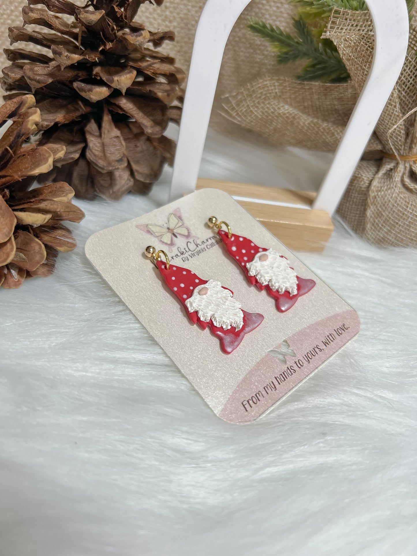 Red Gnomes Dangle Earrings