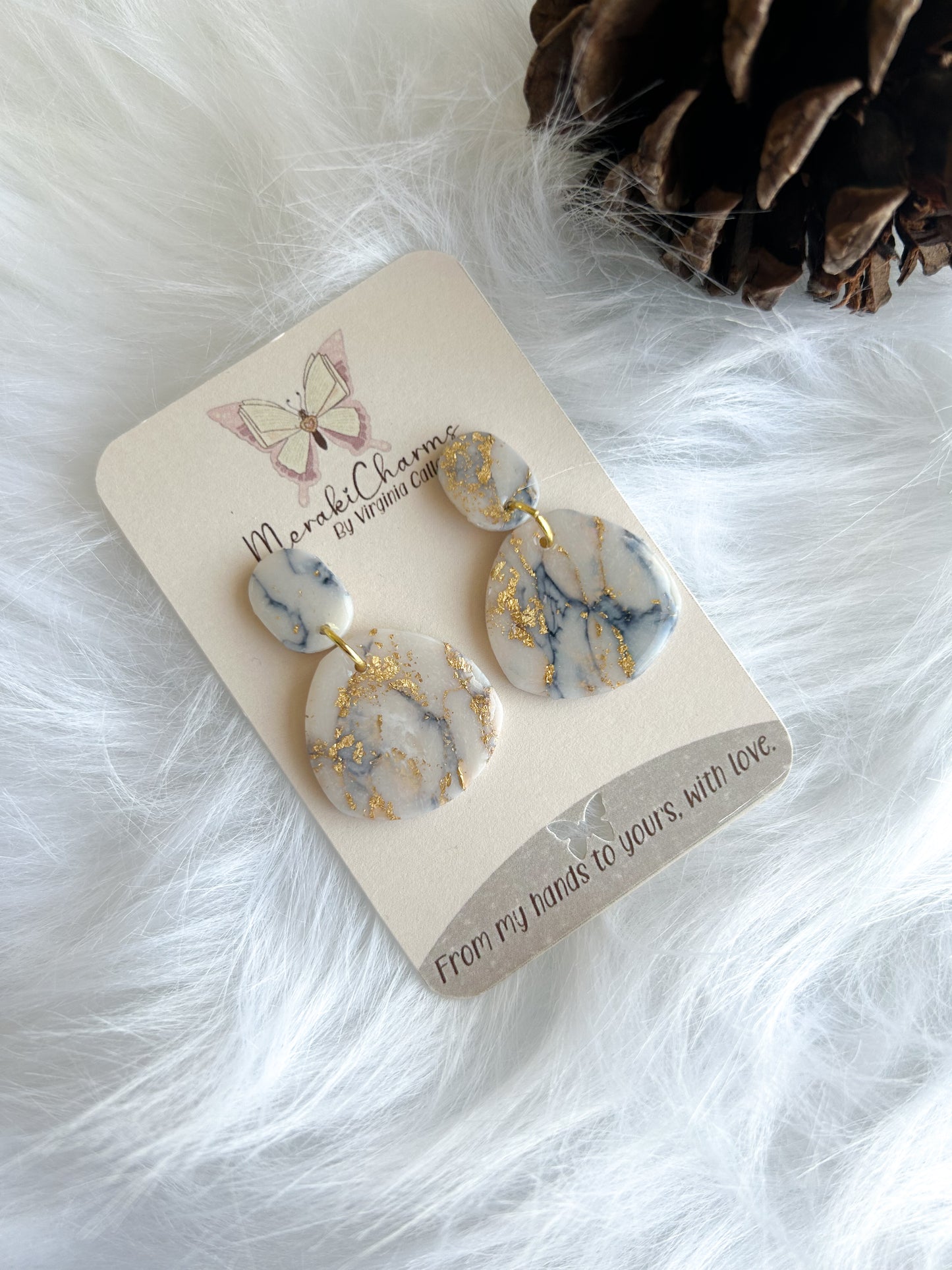 Organic Marble RG Dangle Earrings