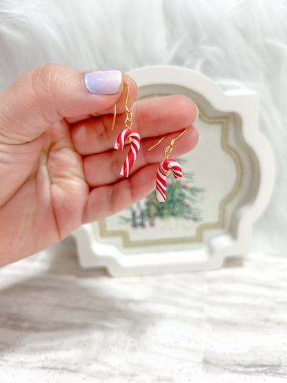 Candy Cane Dangle Earrings