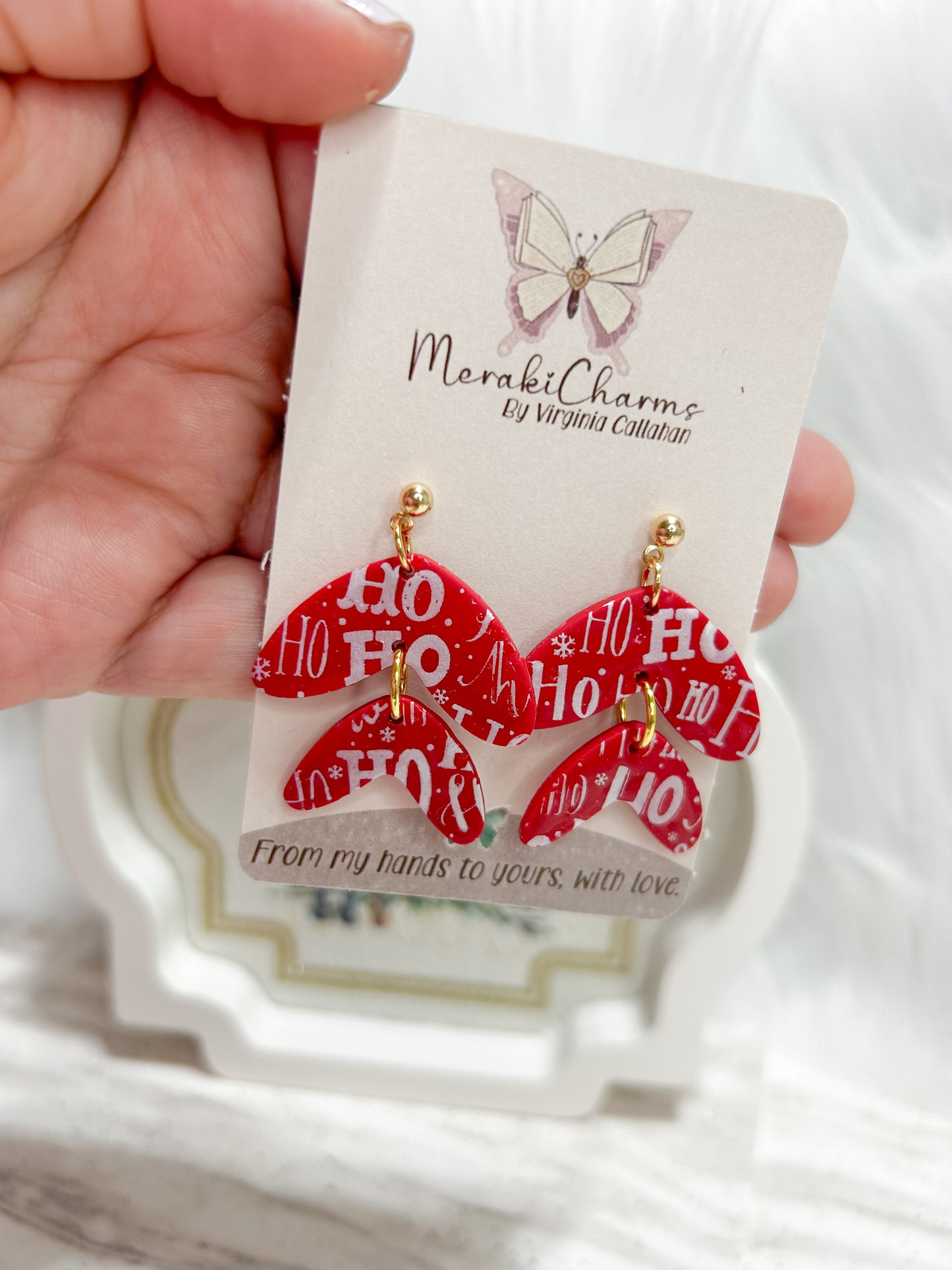 Red Hohoho Dangle Earrings