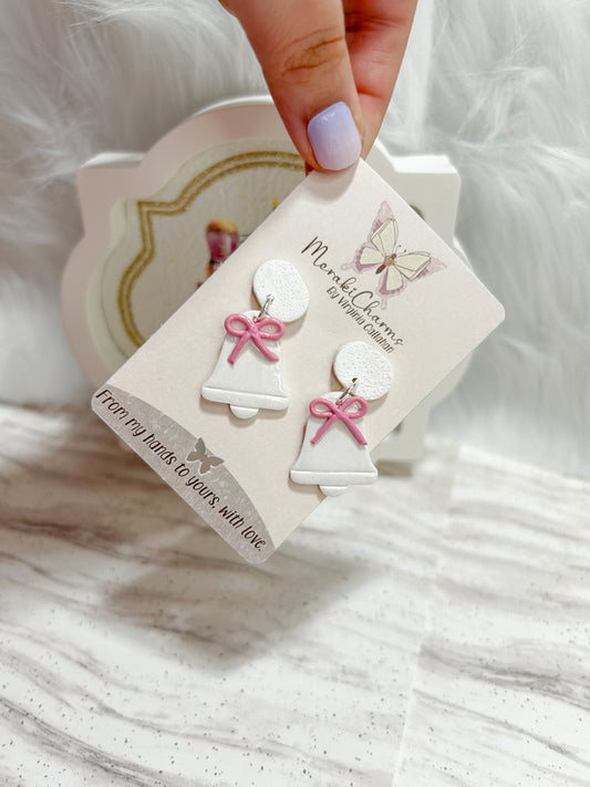 Christmas Bell Polymer Clay Dangle Earrings