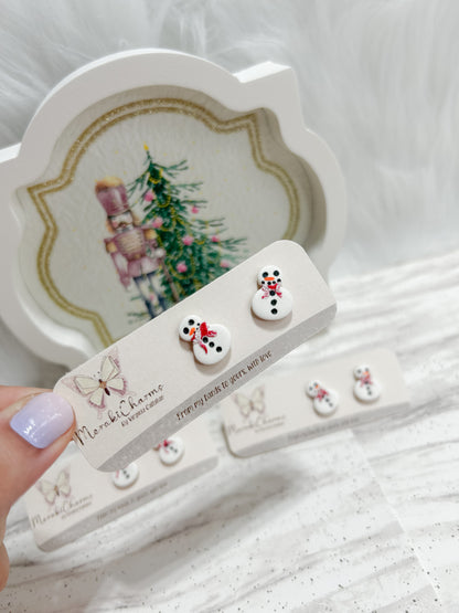 Snow man stud earrings