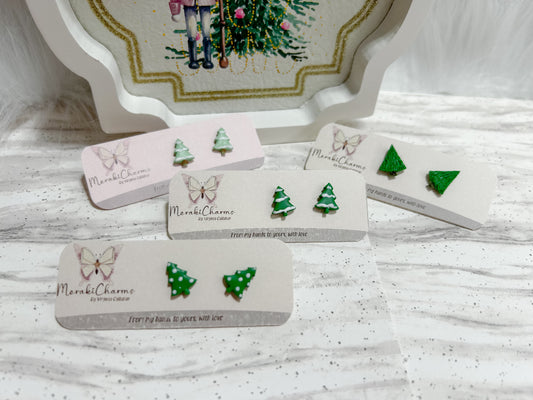 Christmas trees stud earrings