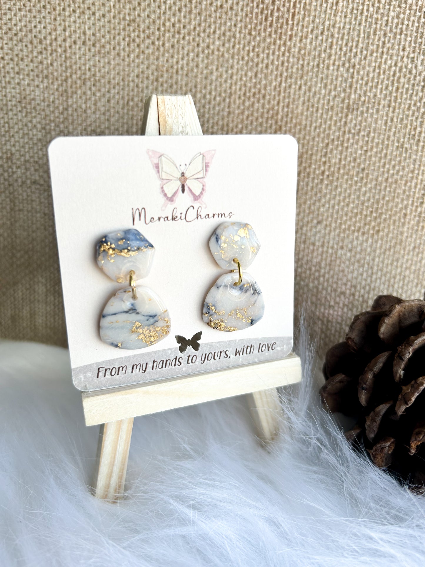 Marble Organic Dangle Earrings