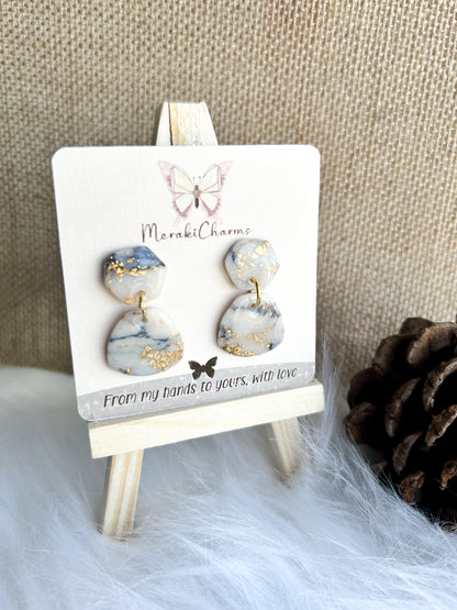 Marble Organic Dangle Earrings