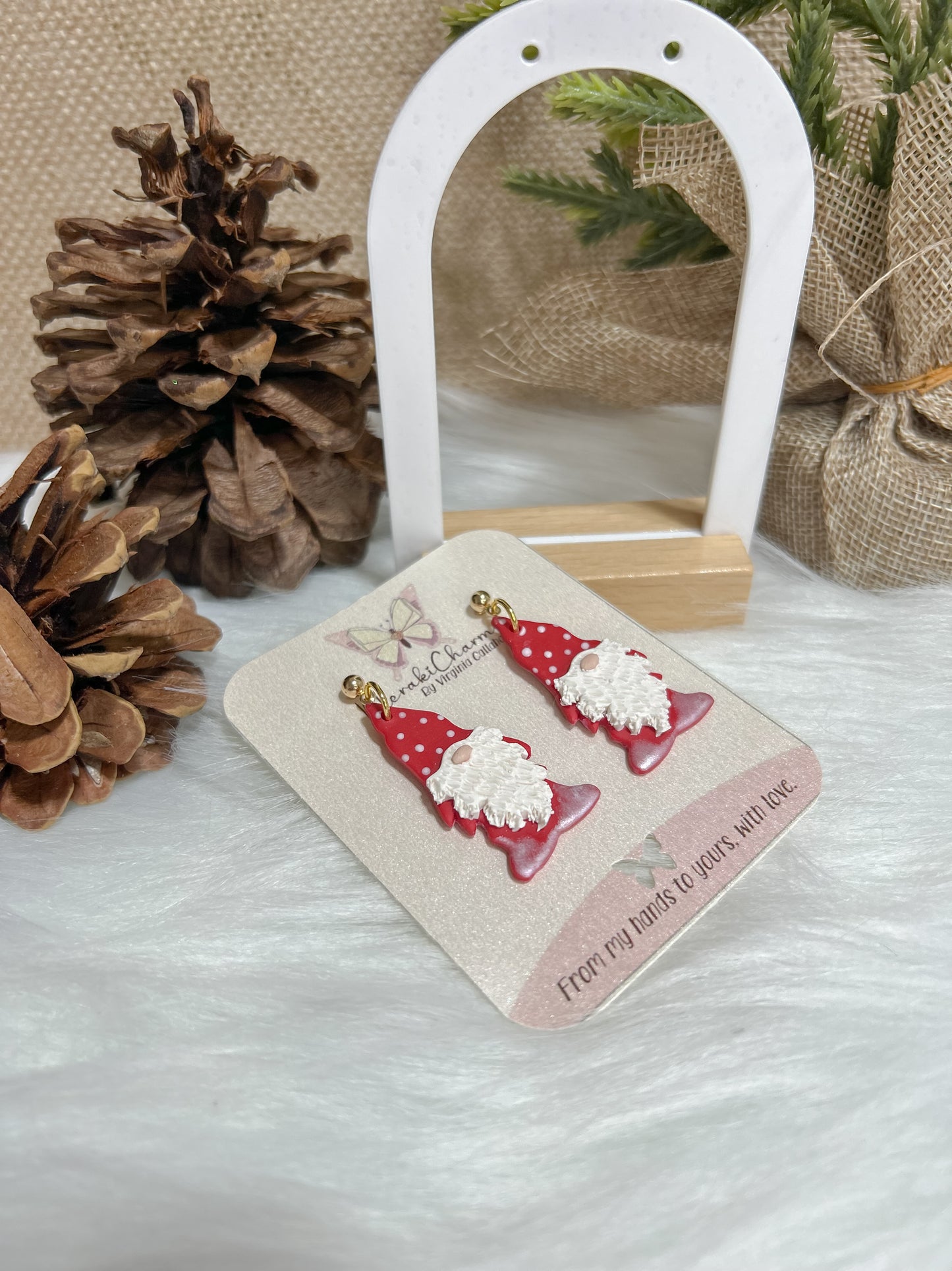 Red Gnomes Dangle Earrings