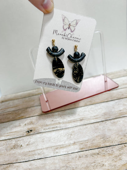 Black and gold Dangle earrings
