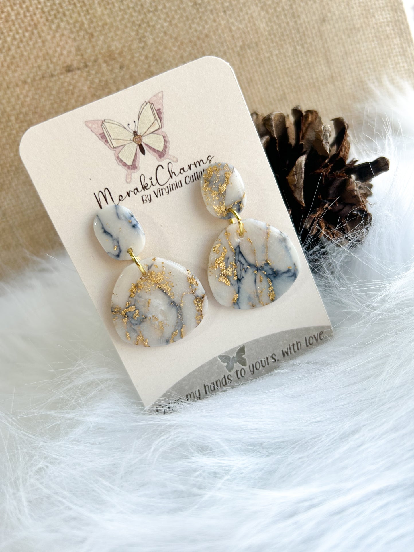 Organic Marble RG Dangle Earrings