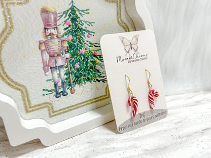 Candy Cane Dangle Earrings