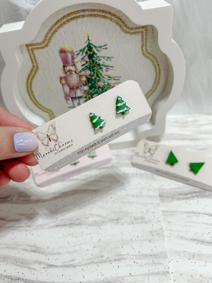 Christmas trees stud earrings