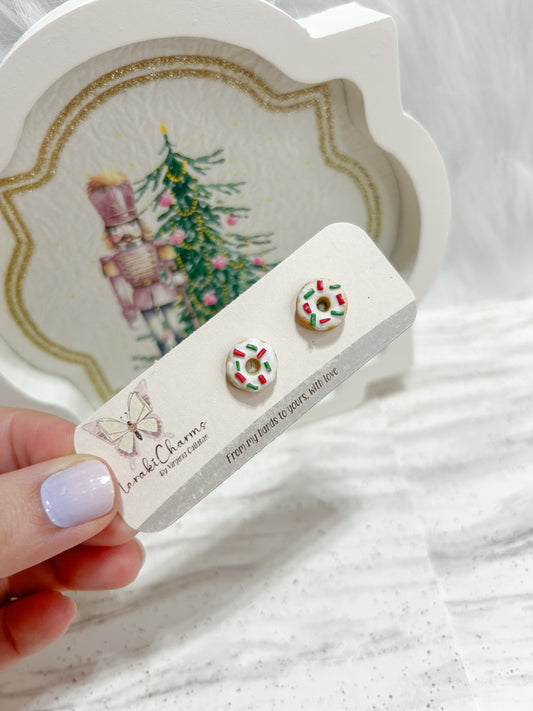 Christmas Donuts stud earrings