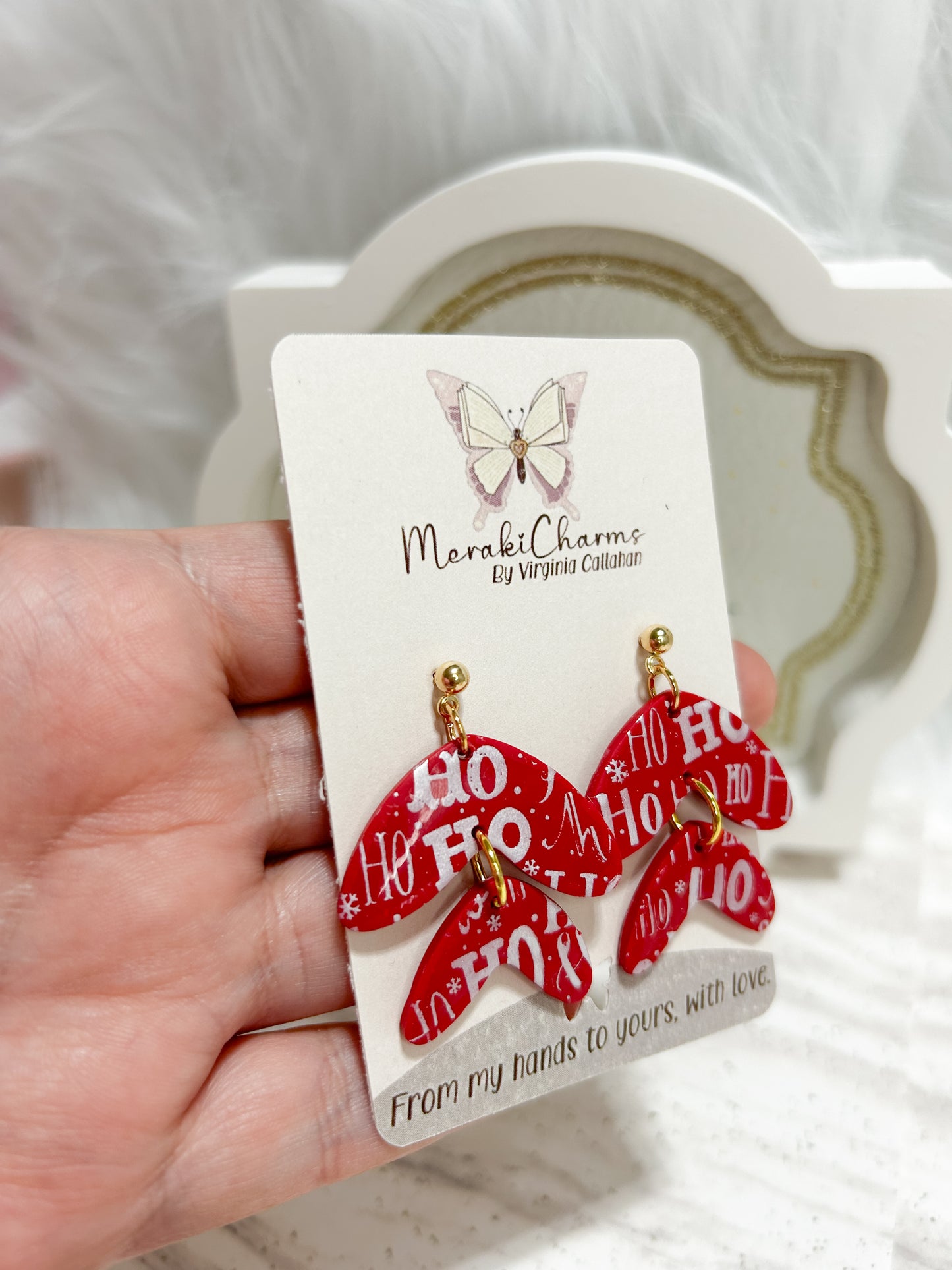 Red Hohoho Dangle Earrings