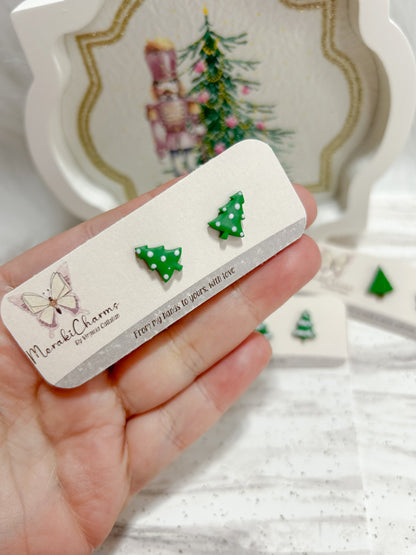 Christmas trees stud earrings