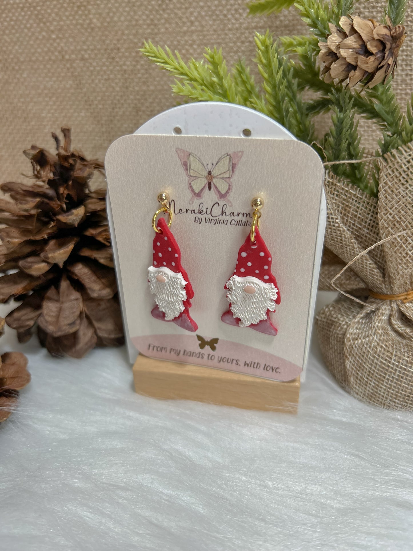 Red Gnomes Dangle Earrings